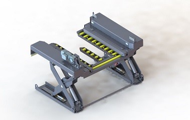 Palettenaufgabestation im ausgefahrenem Zustand